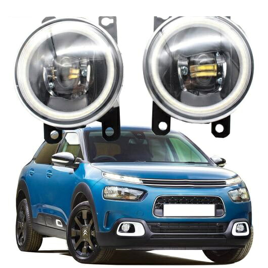 LED フォグライト カットラインレンズ 適用: シトロエン/CITROEN C4 カクタス 2015 2016 2017 2018 2019 2020 エンジェルアイ DRL ホワイト エンジェルアイ AL-KK-8092 AL Car light 27,076円