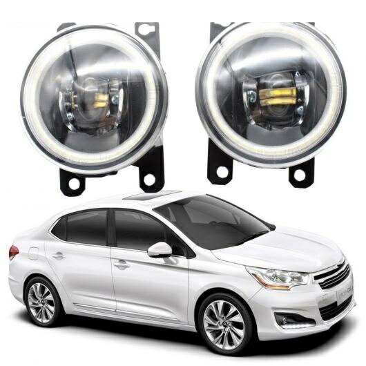 LED フォグライト カットラインレンズ 適用: シトロエン/CITROEN C4 サルーン 2012-2016 2017 2018 RUSSIA C4L エンジェルアイ DRL ホワイト エンジェルアイ AL-KK-8093 AL Car light