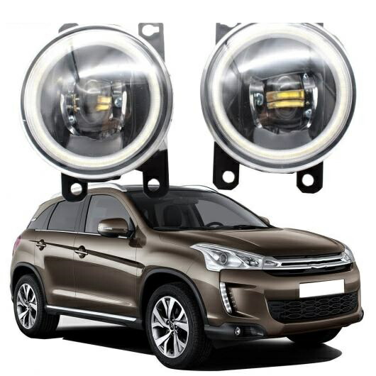 LED フォグライト カットラインレンズ 適用: シトロエン/CITROEN C4 エアクロス 2013 2014 2015 2016 2017 エンジェルアイ DRL ホワイト エンジェルアイ AL-KK-8095 AL Car light