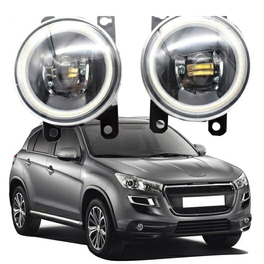 LED フォグライト カットラインレンズ 適用: プジョー/PEUGEOT 4008 第1世代 2012 2013 2014 2015 2016 2017 エンジェルアイ DRL ホワイト エンジェルアイ AL-KK-8117 AL Car light｜オートパーツエージェンシー