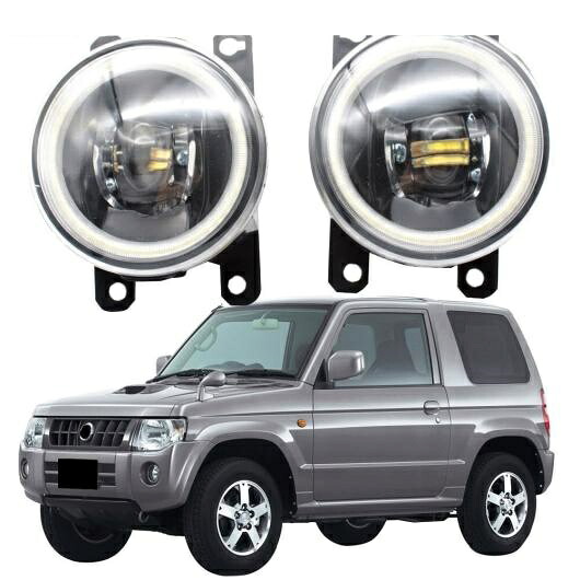 LED フロント フォグライト ランプ カットラインレンズ 適用: 日産 キックス PA0 H59A 10.2008-06.2012 エンジェルアイ DRL ホワイト エンジェルアイ AL-KK-8134 AL Car light｜オートパーツエージェンシー