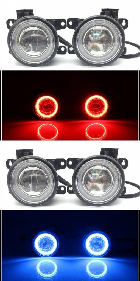 2in1 LED エンジェルアイ DRL 3色 カットラインレンズ フォグランプ 適用: スズキ セレリオ 2014 2015 2016 レッド エンジェルアイ・ブルー エンジェルアイ AL-KK-8353 AL Car light|オートパーツエージェンシー