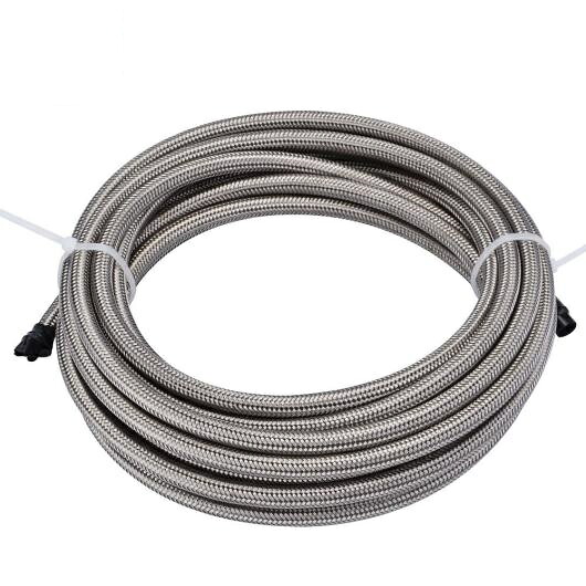 5m ステンレス スチール シルバー 編み込み PTFE ブレーキ ホース ライン レーシング ホース フューエル オイル ライン オイル クーラー ホース AN8 AL-LL-0427 AL Car parts