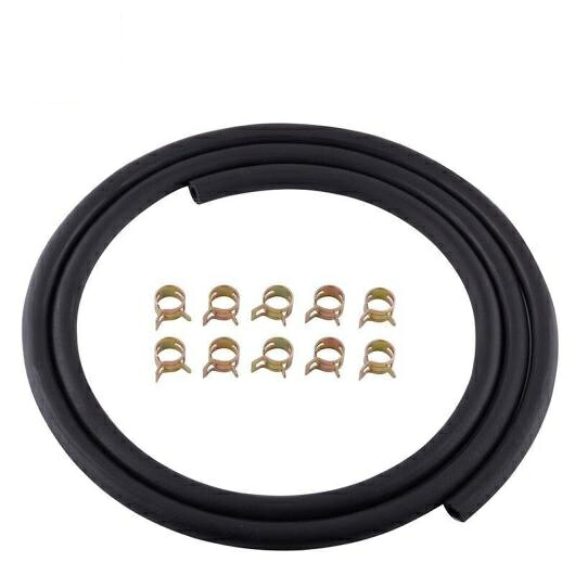 1.8 メーター ラバー リプレース ガソリン オイル ライン ホース 6-フット 長さ 1/4インチ ID 適用: スモール エンジン ブラック 10 ピース クランプ AL-LL-0552 AL Car parts