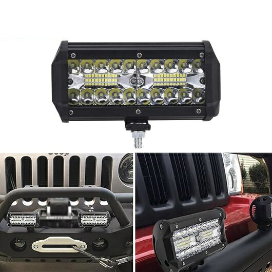 1ピース LED ライト バー 3 段 7 インチ ワーク ライト 適用: ドライビング オフロード ボート トラクター トラック 4X4 SUV 12V 24V AL-LL-1043 AL Car parts