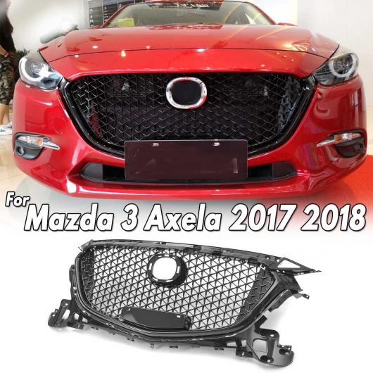 光沢ブラック フロント バンパー グリル アッパー グリル カバー プロテクター ABS プラスチック 適用: MAZDA3 アクセラ 2017 2018 AL-LL-1272 AL Exterior parts for cars|オートパーツエージェンシー