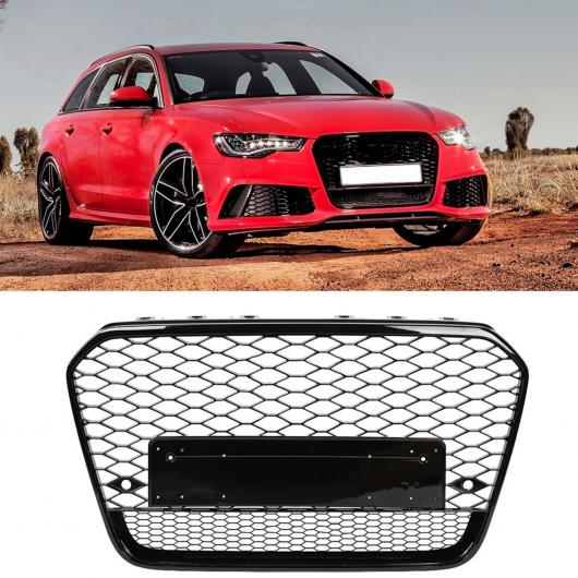 適用: フロント スポーツ 六角 メッシュ ハニカム フード グリル ブラック アウディ/AUDI A6/S6 C7 12-14-スタイリング AL-LL-1292 AL Exterior parts for cars