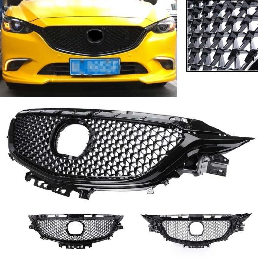 フロント バンパー グリル アッパー グリル 適用: MAZDA6 アテンザ 2017 2018 ブラック パーツ アクセサリー クローム プラスチック AL-LL-1441 AL Exterior parts for cars