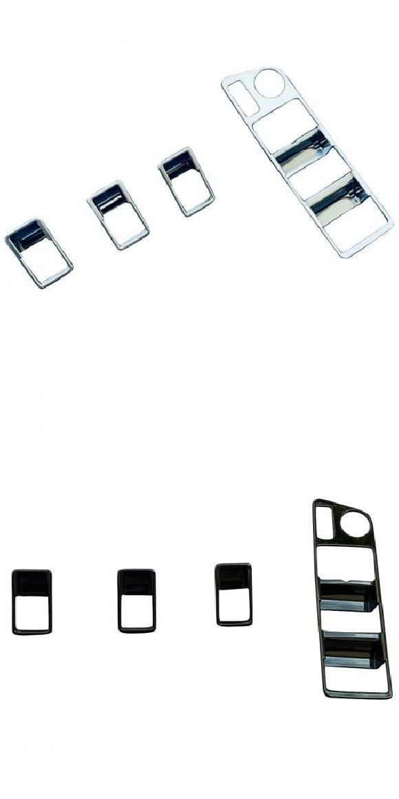 左ハンドル用 適用: トヨタ ハリアー ヴェンザ XU80 2020 2021 ABS インテリア ウインドウ スイッチ レギュレーター リフト カバー トリム 4ピース マットシルバー・ピアノブラック AL-LL-1665 AL Interior parts for cars
