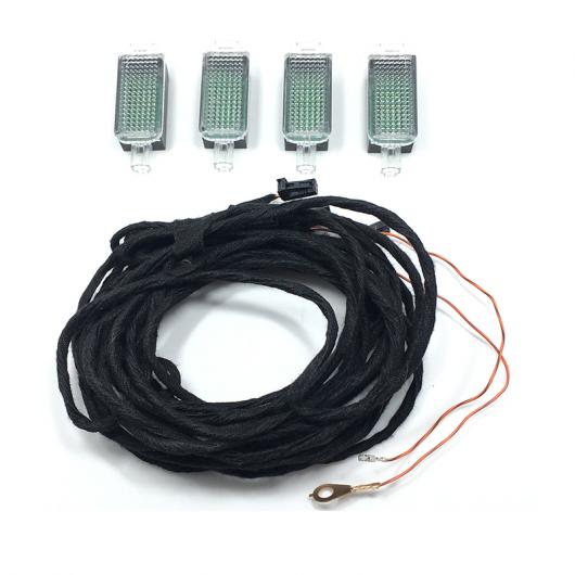 4ピース LED インテリア 足元 ライト & ケーブル 適用: ゴルフ ジェッタ MK5 MK6 パサート B6 B7 ティグアン オクタヴィア レオン 3AD 947 409 AL-LL-4561 AL Car parts｜オートパーツエージェンシー