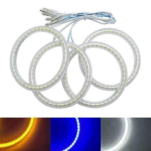 4ピース/セット オート SMD エンジェルアイ ライト HALO リング 適用: フィアット/FIAT グランデ プント ヘッドライト ランプ ホワイト～イエロー AL-LL-6867 AL Car parts