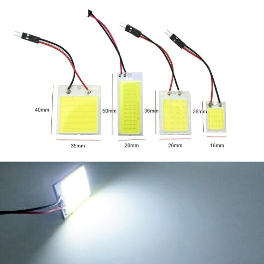 50ピース ホワイト COB T10 BA9S フェストゥーン アダプター ドーム パネル ライト 16/24/36/48LED LED リード ライト 48LED AL-LL-7051 AL Car parts｜オートパーツエージェンシー