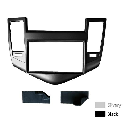 ラジオ パネル フレーム 適用: シボレー/CHEVROLET クルーズ 2009 + ステレオ 2DIN ダッシュ DVD フィッティング フレーム マウント トリム キット ブラック・シルバー AL-LL-7373 AL Interior parts for cars