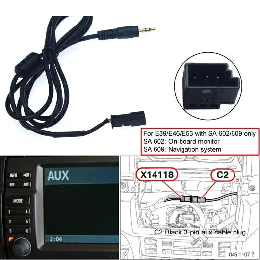 5ピース 3.5mm オス 3PIN AUX-IN ステレオ ワイヤー ケーブル アダプタ 適用: BMW E39 E46 E53 BM54 オーディオ ワイヤー ハーネス AL-LL-8471 AL Car parts