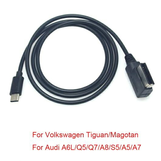 10PS ステレオ ミュージック MDI/AMI インターフェース タイプ-C AUX ケーブル 適用: アウディ/AUDI フォルクスワーゲン/VOLKSWAGEN ラジオ CD ワイヤー AUX アダプタ AL-LL-8536 AL Car parts｜オートパーツエージェンシー