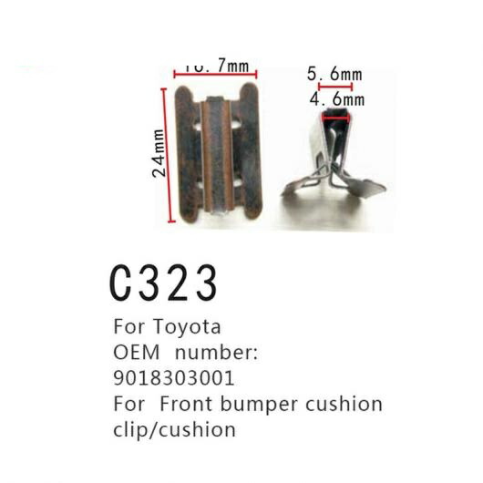 クッション プラグ ファスナー 適用: トヨタ 9018303001 フロント バンパー クッション クリップ 100ピース AL-MM-0748 AL Interior parts for cars