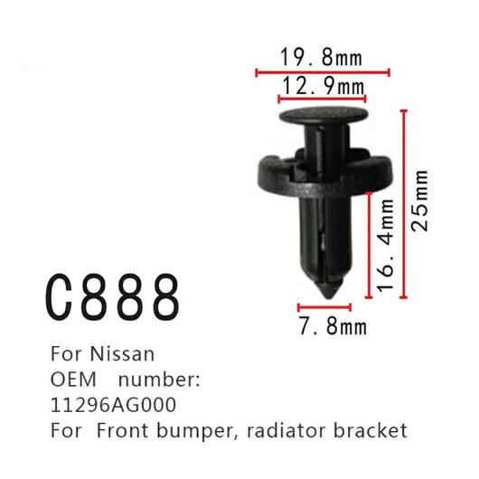 セルフ タッピング スクリュー 適用: フロント バンパー 日産 11296AG000 ラジエーター ブラケット ポジショニング バックル 100ピース AL-MM-0803 AL Interior parts for cars｜オートパーツエージェンシー
