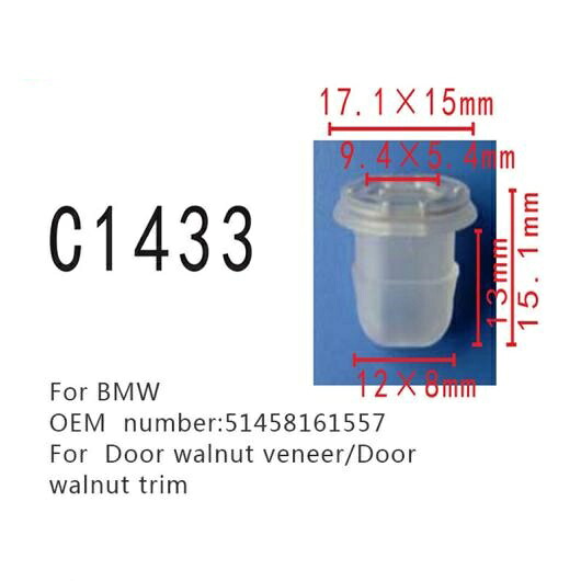 オート ドア WALNUT 単板 ポジショニング クリップ 適用: BMW E38 E39 E90 E91 E92 E93 E93LCi 51458161557 ドア WALNUT トリム ファスナー 50ピース AL-MM-0854 AL Interior parts for cars｜オートパーツエージェンシー
