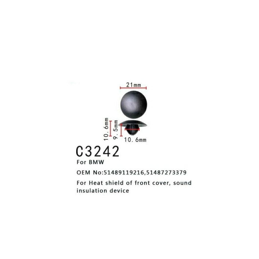 オート サウンド 絶縁 デバイス クランプ 51489119216 51487273379 適用: BMW E90 F10 ヒート シールド フロント カバー クリップ 20ピース AL-MM-0699 AL Interior parts for cars