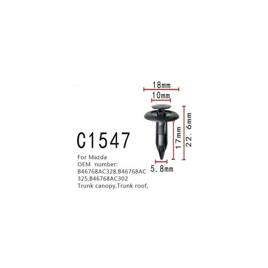 トランク ルーフ バックル 適用: マツダ B46768AC328 B46768AC325 B46768AC302 トランク CANOPY セルフ タッピング スクリュー ファスナー 50ピース AL-MM-0877 AL Interior parts for cars