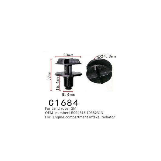 ラジエーター ブラケット フェンダー ファスナー 適用: ランド ローバー GM LR024316 10382313 エンジン コンパートメント インテーク スクリュー バックル 100ピース AL-MM-0912 AL Interior parts for cars