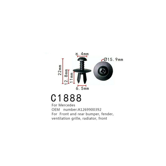 フロント リア バンパー フェンダー 適用: メルセデス A1269900392 換気 グリル ラジエーター フロント フロア マット ポジショニング バックル 20ピース AL-MM-0997 AL Interior parts for cars 5,994円