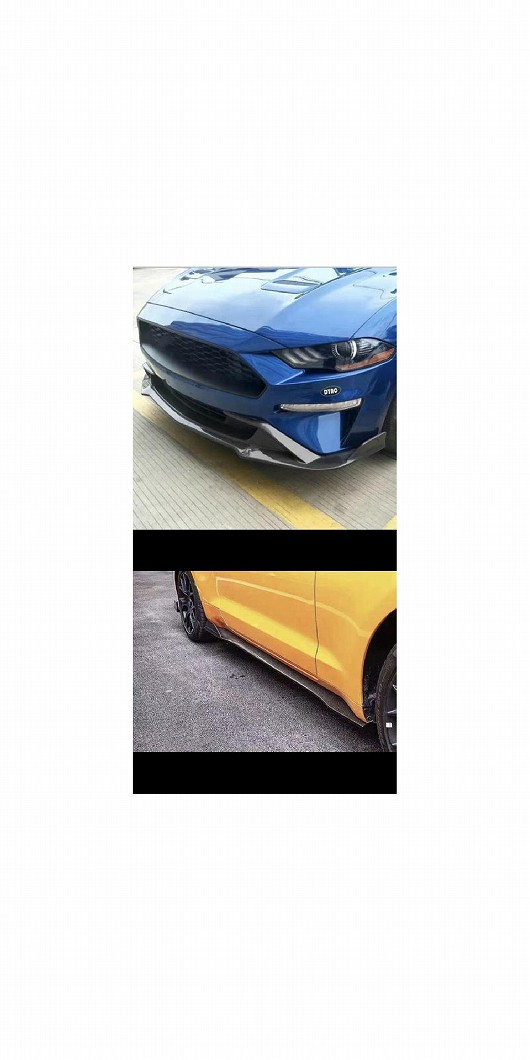 カーボン調/ブラック フロント バンパー スプリッタ リップ ディフューザー ボディ キット スポイラー 適用: フォード/FORD 適用: マスタング フロント リップ・サイド スカート AL-MM-1946 AL Exterior parts cars
