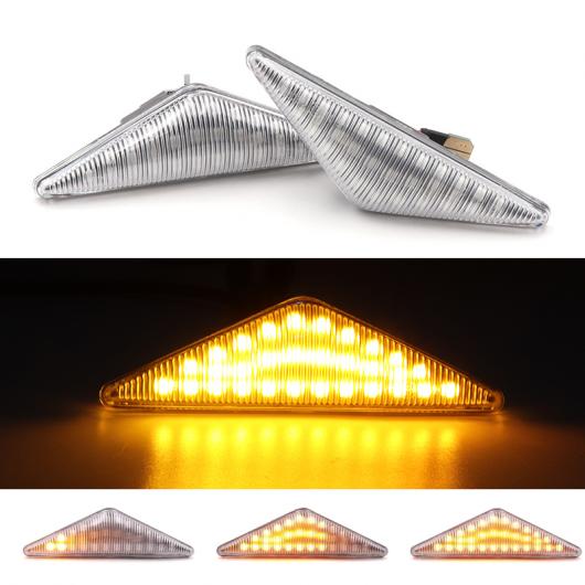 2ピース クリア レンズ LED ダイナミック サイド マーカー ターンシグナルライト シーケンシャル ウインカー ライト 適用: フォード/FORD モンデオ 2000-2006 フォーカス MK1 AL-MM-2240 AL Car light