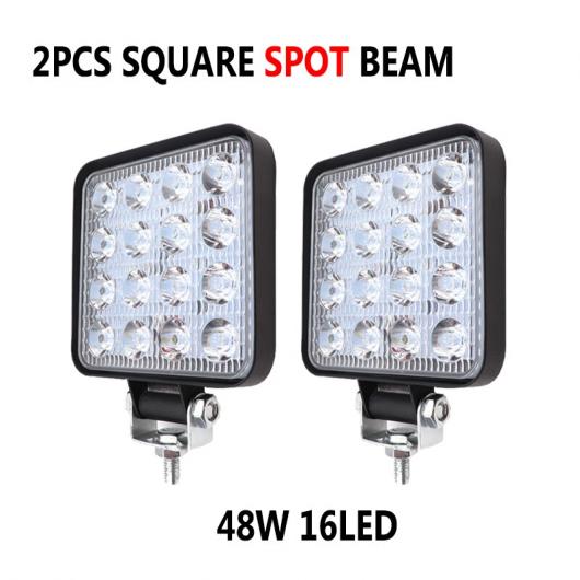 4インチ 48W 16 LED ワーク ライト スポット ビーム LED バー 適用: オートバイ トラクター ボート オフ ロード 4WD 4X4 トラック SUV ATV 2ピース AL-MM-2283 AL Motorcycle light