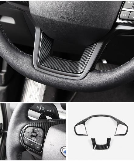 適用: フォード/FORD エクスプローラー 2020 2021 インテリア 装飾 カーボンファイバー ステアリング ホイール ボタン カバー トリム 1ピース AL-MM-2468 AL Interior parts cars