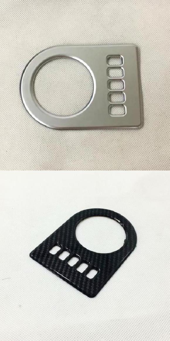適用: ジャガー/JAGUAR F-ペース 2016 2017 2018 ABS マット インテリア コンソール ギア シフト ボタン カバー トリム アクセサリー マットシルバー・カーボン調 AL-MM-3586 AL Interior parts for cars