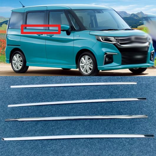 適用: スズキ ソリオ 2021 2022 ステンレス スチール ボトム ウインドウ トリム カバー ウィンドウ 装飾 ストリップ ステッカー AL-MM-3977 AL Exterior parts for cars