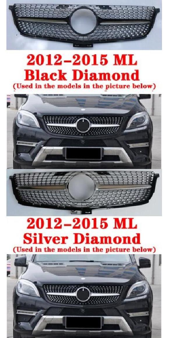 適用: メルセデス・ベンツ ML クラス W164 W166 2006-2015 ミドル グリル ABS プラスチック GT オート フロント バンパー センター グリル スタイル 7・スタイル 8 AL-MM-4161 AL Exterior parts for cars｜オートパーツエージェンシー