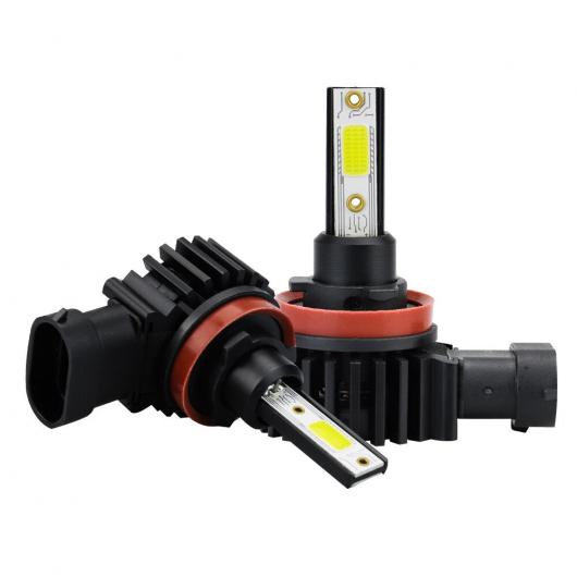 2ピース LED ヘッドランプ ミニ 統合 ヘッドライト ヘッドランプ フォグライト H8 H9 H11 60W 12lm バルブ ロー ビーム ハイ ビーム ライト H4(9003) AL-MM-4376 AL Car light
