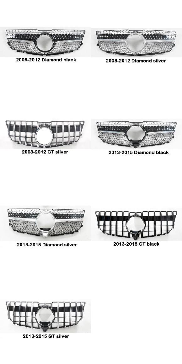 適用: メルセデス・ベンツ GLK X204 2008-2015 ミドル グリル ABS プラスチック シルバー ブラック フロント バンパー グリル オート センター グリル スタイル 1～スタイル 8 AL-MM-4418 AL Exterior parts for cars