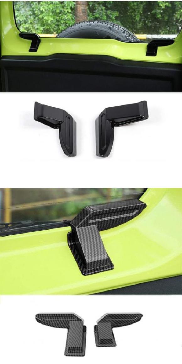 2ピース ABS リア シールド ヒート ワイヤー 保護 カバー 適用: スズキ ジムニー 2019 2020 インテリア プロテクター カバー トリム ブラック・カーボン調 AL-MM-4571 AL Interior parts for cars