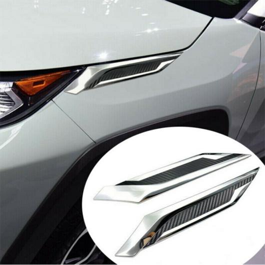 適用: トヨタ RAV4 2019 2020 カーボンファイバー クローム フロント ヘッド ライト アイブロー 装飾 ストリップ アクセサリー AL-MM-4816 AL Exterior parts for cars