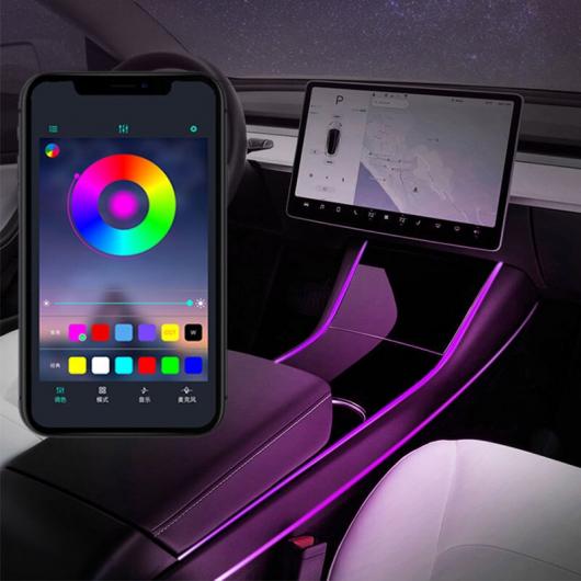 マルチ LED ライト インテリア アクセサリー コントロール ライト 適用: テスラ/TESLA モデル 3 ライト ストリップ AL-MM-4879 AL Car light