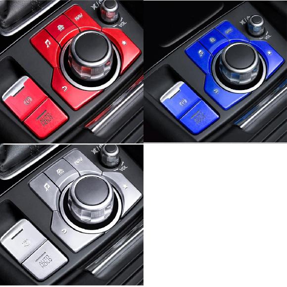 Al ハンドブレーキ パーキング ブレーキ オート ホールド マルチメディア ボタン カバー フレーム トリム ステッカー 適用 Mazda3 アクセラ レッド 7ピース シルバー 7ピース Al Mm 49 Rvcconst Com