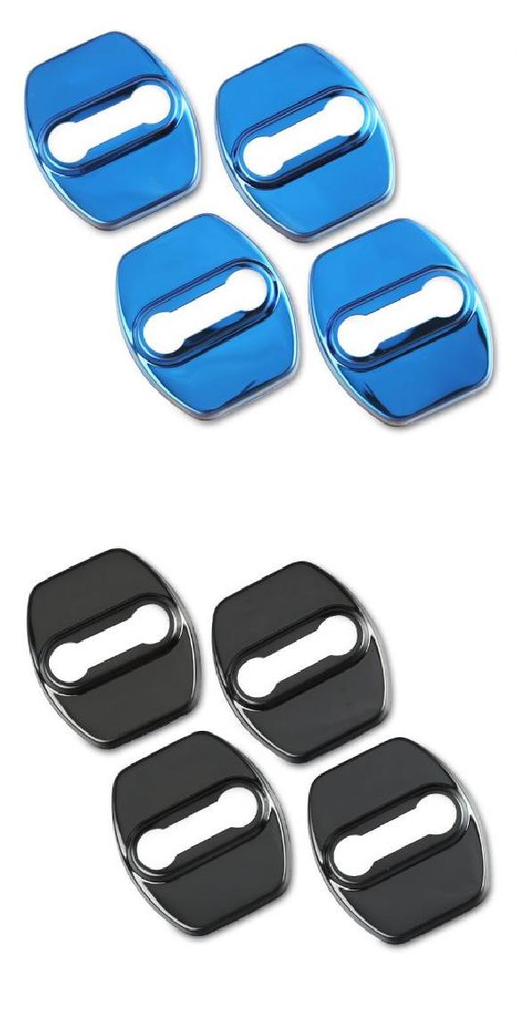 8ピース ドア ロック カバー 制限 カバー 保護 バックル カバー ラッチ ストップ 錆防止 ステッカー 適用: ヒュンダイ/現代/HYUNDAI クレタ ブルー・ブラック AL-MM-4940 AL Exterior parts for cars