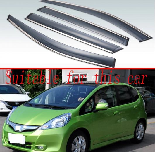 適用: ホンダ フィット 2009-2013 プラスチック エクステリア バイザー 吹き出し口 シェード ウインドウ サン レイン ガード デフレクター AL-KK-0133 AL Exterior parts for cars