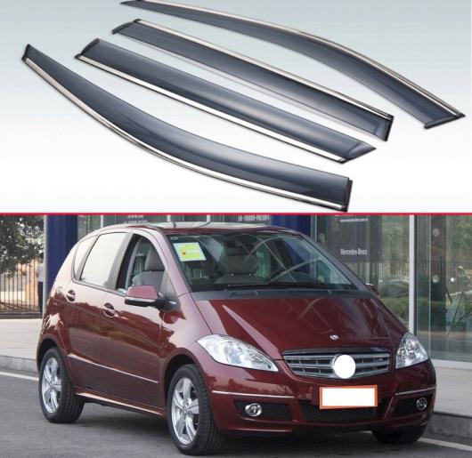 W169 適用: メルセデスベンツ A-クラス A160 A180 A200 2008-2012 プラスチック エクステリア バイザー 吹き出し口 シェード ウインドウ サン レイン ガード デフレクター 4ピース AL-KK-0160 AL Exterior parts for cars