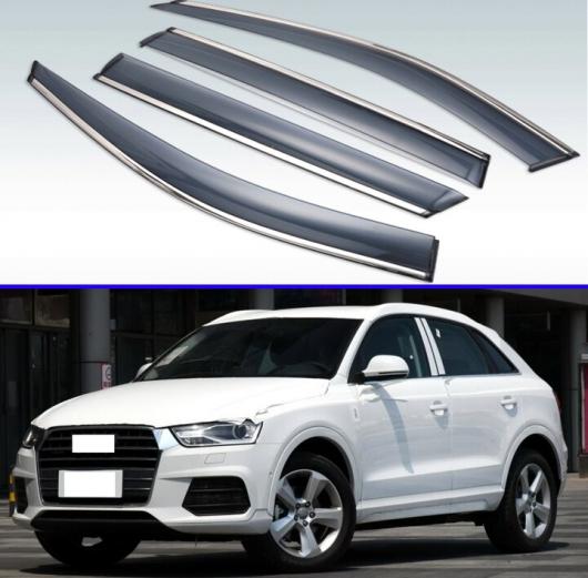 適用: アウディ/AUDI Q3 8U 2013 2014 2015 2016 2017 2018 プラスチック ウインドウ バイザー レイン サンバイザー シールド アクセサリー 4ピース AL-KK-0165 AL Exterior parts for cars
