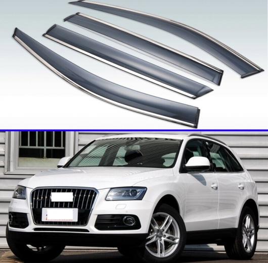 適用: アウディ/AUDI Q5 8R 2010 2011 2012 2013 2014 2015 2016 2017 プラスチック エクステリア バイザー 吹き出し口 シェード ウインドウ サン レイン ガード デフレクター 4ピース AL-KK-0168 AL Exterior parts for cars