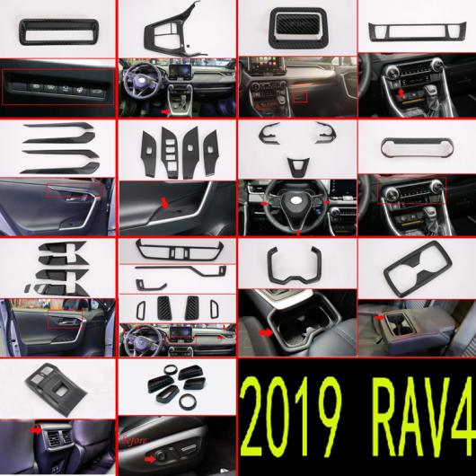 適用: トヨタ RAV4 XA50 2019 2020 カーボンファイバー調 インサイド インテリア カバー トリム フル セット 39 ピース AL-KK-0221 AL Interior parts for cars