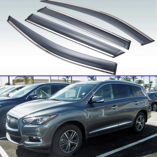 適用: インフィニティ/INFINITI QX60 2013-2019 プラスチック エクステリア バイザー 吹き出し口 シェード ウインドウ サン レイン ガード デフレクター 4ピース AL-KK-0286 AL Exterior parts for cars