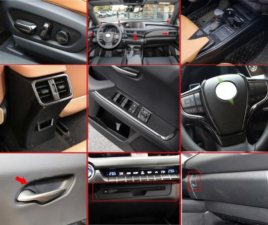 適用: レクサス UX200 250H 260H 2019 2020 カーボンファイバー調 インサイド インテリア カバー トリム フル セット 29 ピース AL-KK-0297 AL Interior parts for cars