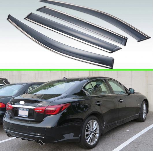 Al 適用 インフィニティ Infiniti Q50 V37 13 19 プラスチック エクステリア バイザー 吹き出し口 シェード ウインドウ サン レイン ガード デフレクター 4ピース Al Kk 0302 Bettrai Com