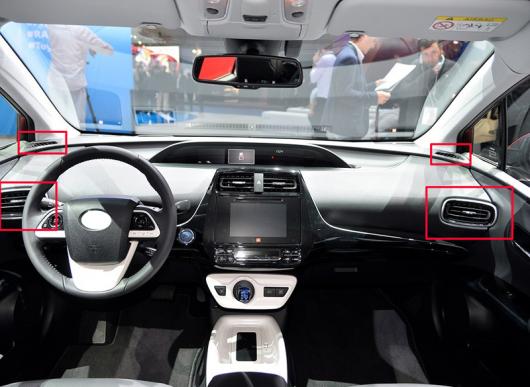 適用: トヨタ プリウス PHV XW50 2016-2020 カーボンファイバー調 通気口 カバー ダッシュボード トリム ベゼル AL-KK-0394 AL Interior parts for cars