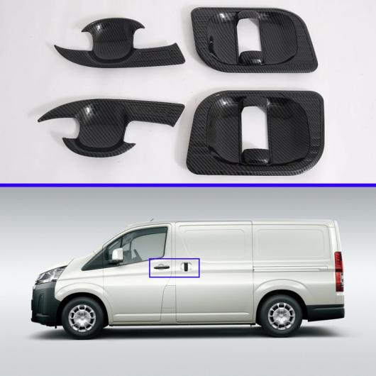 適用: トヨタ ハイエース 6th H300 2019 2020 カーボンファイバー調 ドア ハンドル ボウル カバー カップ トリム AL-KK-0921 AL Exterior parts for cars|オートパーツエージェンシー